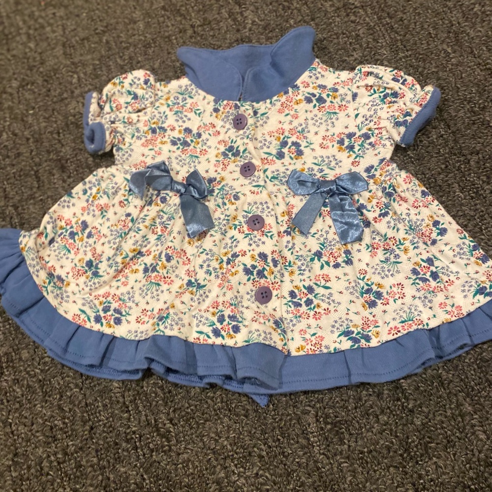 Floral Blue Kids Casual Dress